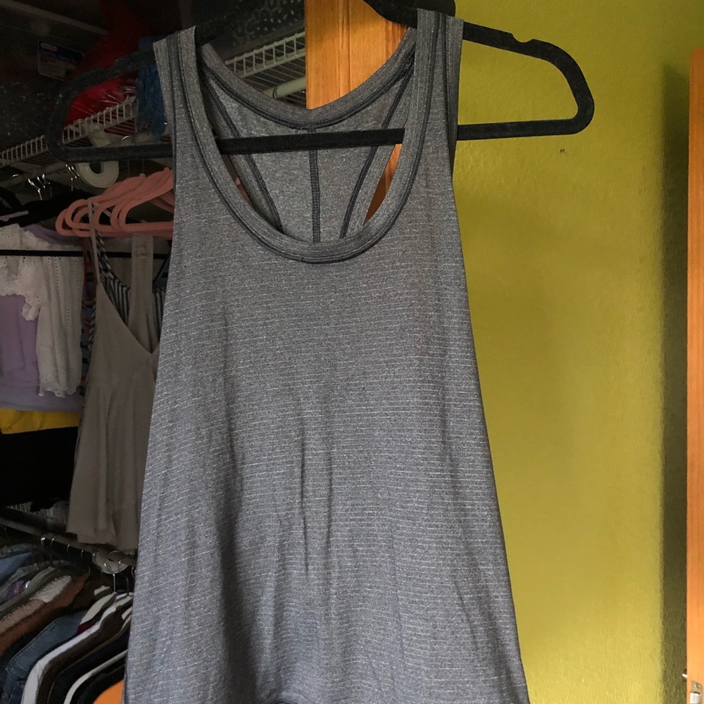 lululemon grey tie back tank top